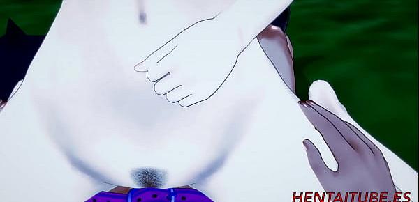  JoJo Hentai 3D - Lisa x Jotaro Boobjob, Cowgirl Fuck with creampie in her pussy - Hard Sex Animation